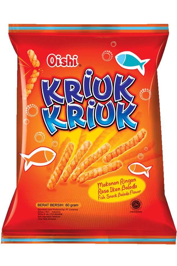  KRIUK KRIUK RASA IKAN BALADO 10 GR ISI 80 BKS